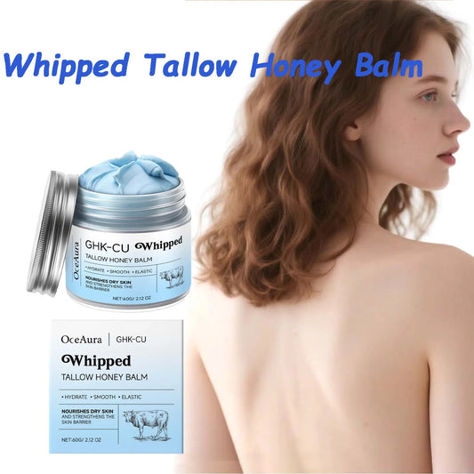 Whipped Tallow Honey Balm Deep Moisturizing for Dry Cracked Skin Non-Greasy Body Butter Brightening Tightening Face Cream Care Peaceful Pleasures Health and Wellness