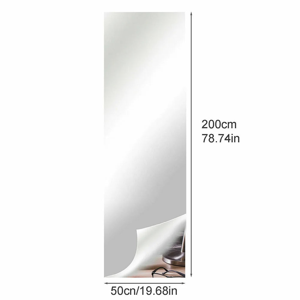 1Roll PET Mirror Wall Sticker Self Adhesive Sheets DIY Removable Home