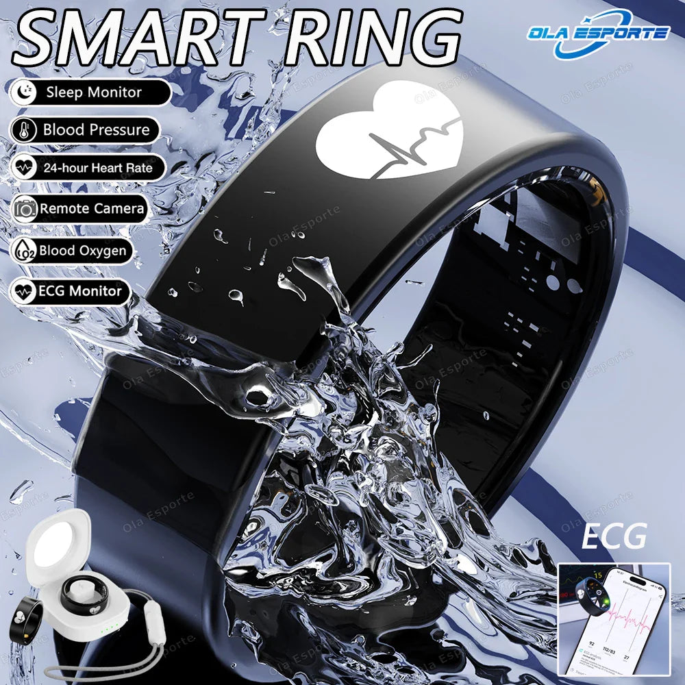 ECG Smart Ring – Heart Rate, SpO₂ & Sleep Tracker | IP68