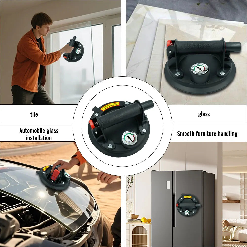 2Pcs 8 Inch Glass Suction Cup Heavy Duty Vacuum Lifter Max Load 250KG for Glass Marble Tile Granite Window Handling Peaceful Pleasures Health and Wellness
