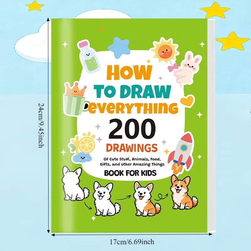 Drawing Book Kids 200+ Step-by-step Art Education Coloring How Draw