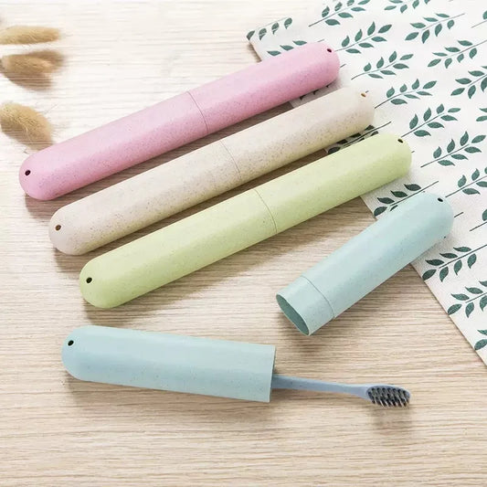 1pc random color Toothbrush Storage Box, Toothbrush Travel Container, Toothbrush Box, Compact and Convenient travel portable Peaceful Pleasures Health and Wellness