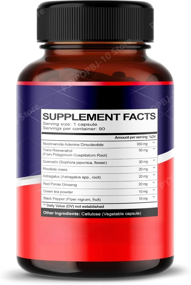 NAD+ 300mg Trans-Resveratrol Quercetin Rhodiola – 90 Capsules