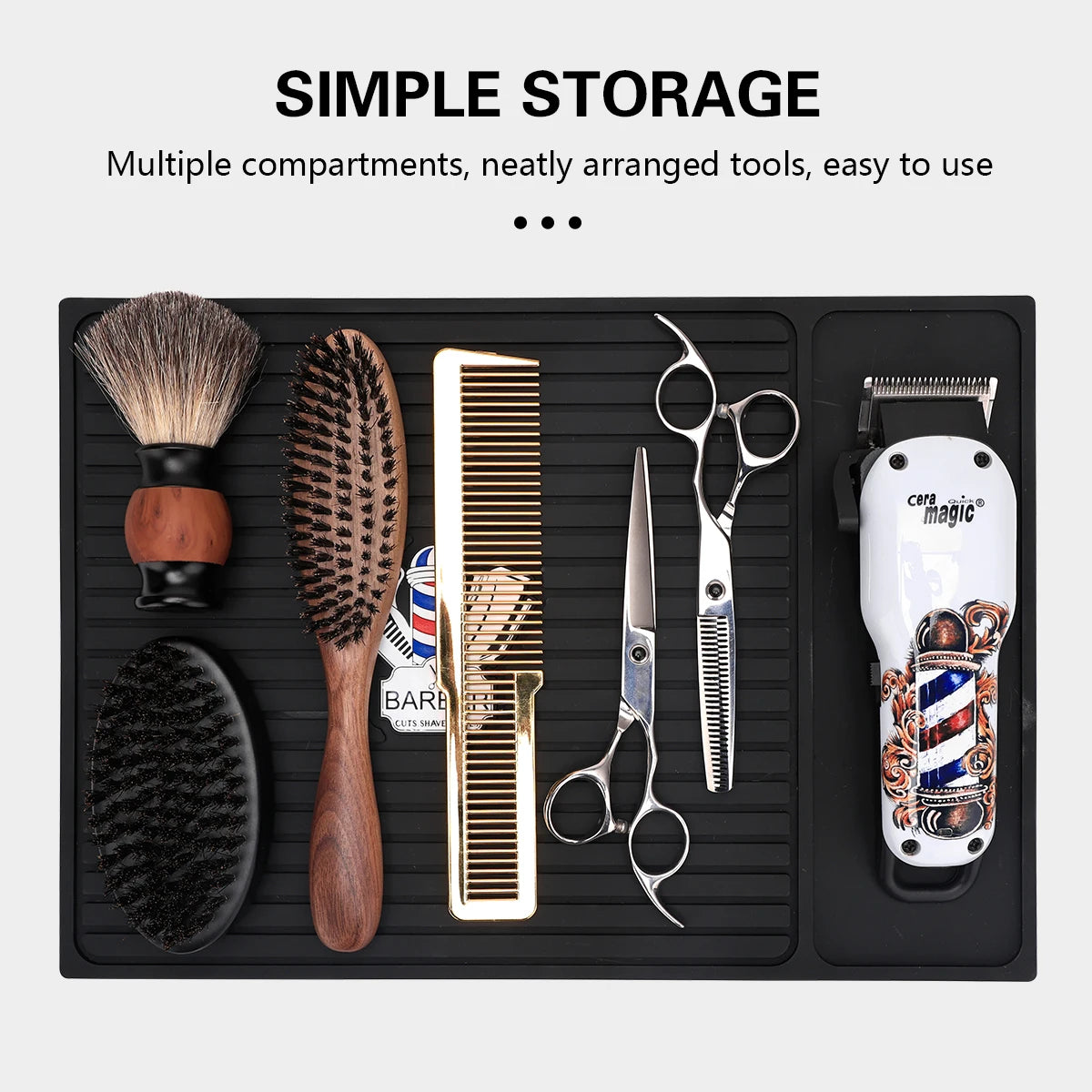 1Pc Anti Slip Barber Station Pad Scissores combs Tools Rubber Storage Mat Hairdressers Barbershop Professional Tools Supplies Peaceful Pleasures Health and Wellness