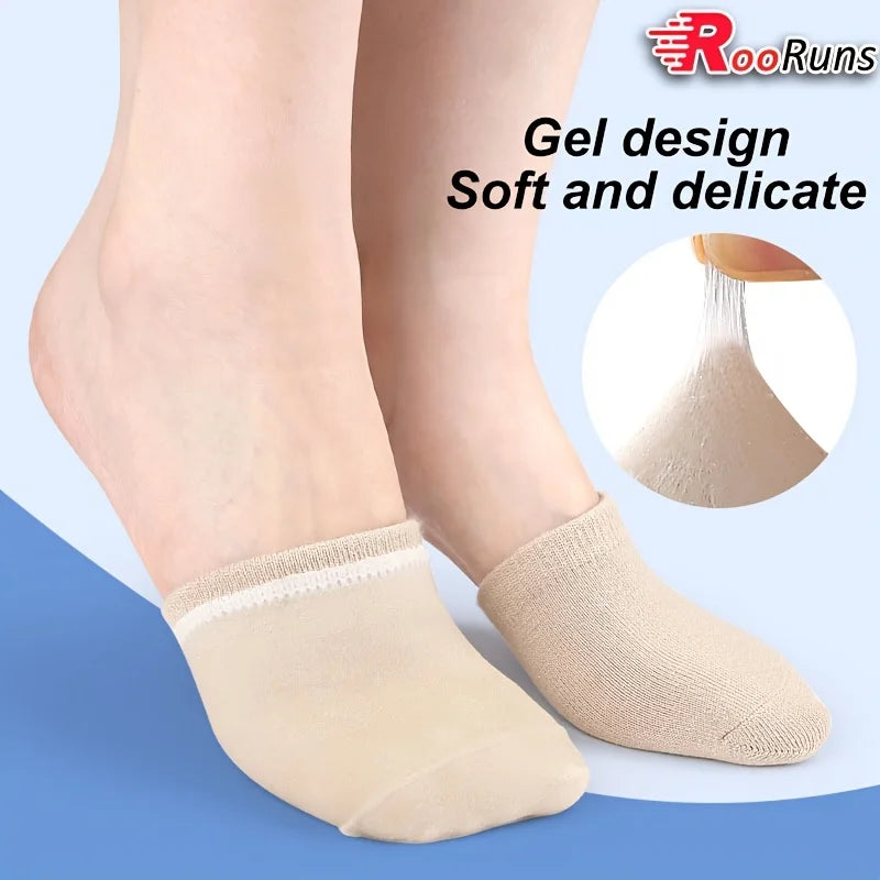 RooRuns 1 Pair Gel Forefoot Socks Woman Toe Cushion & Half-Palm Support, Comfort Breathable Half Foot Socks for Running, Walking Peaceful Pleasures Health and Wellness