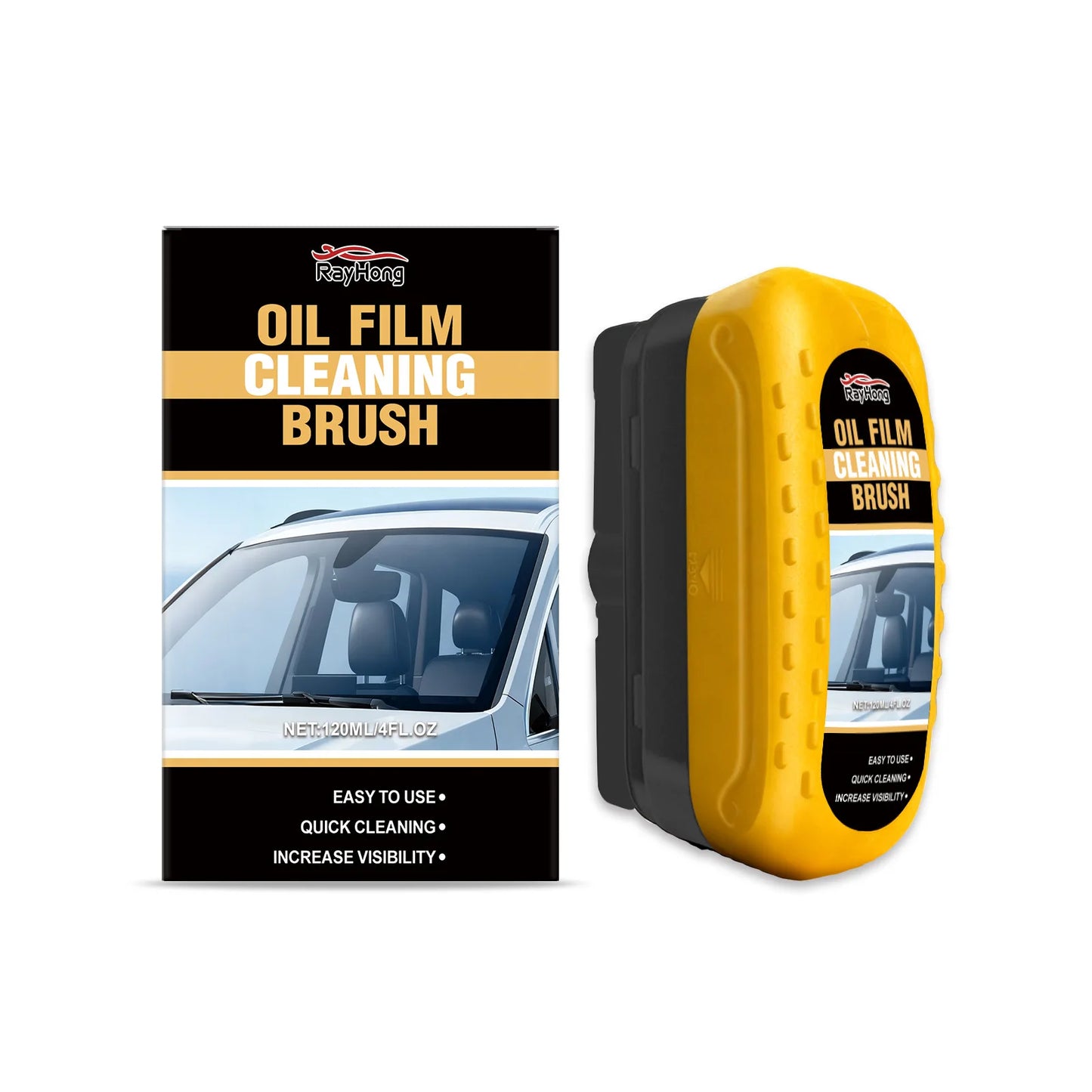 RayHong Car Windshield Oil Film Remover & Cleaning Brush 120ml