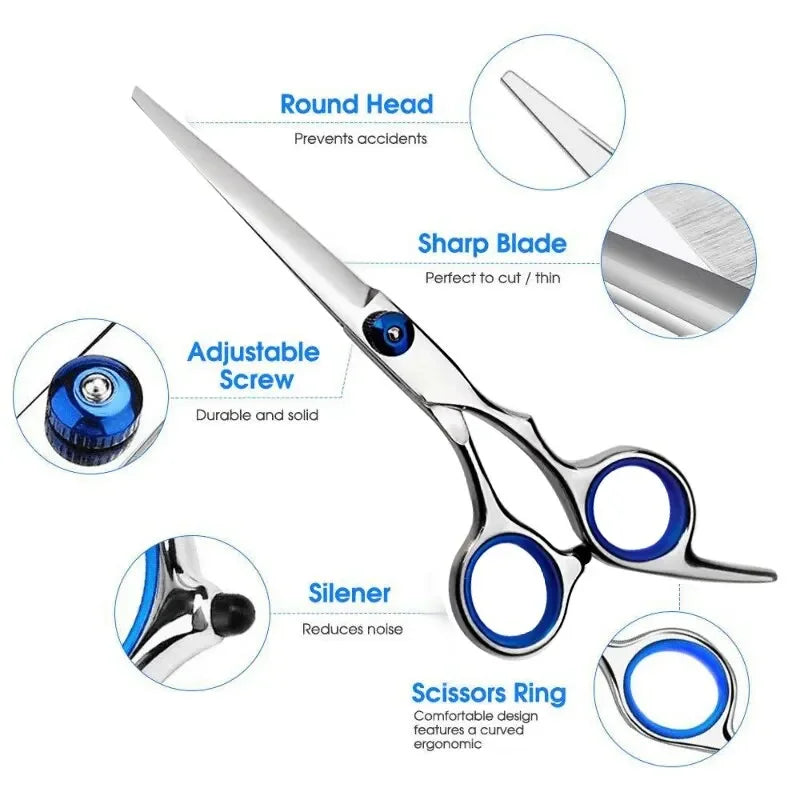 Professional Hairdressing Scissors Stainless Steel Cutting Thinning Barber Shear for Home Salon Use Peaceful Pleasures Health and Wellness