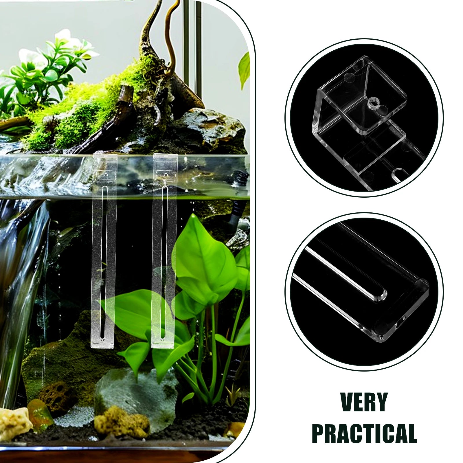 2Pcs Adjustable Clear Aquarium Hooks Multipurpose Turtle Basking Platform Fish Tank Accessory Set Tropical Fish Tank Accessories Peaceful Pleasures Health and Wellness