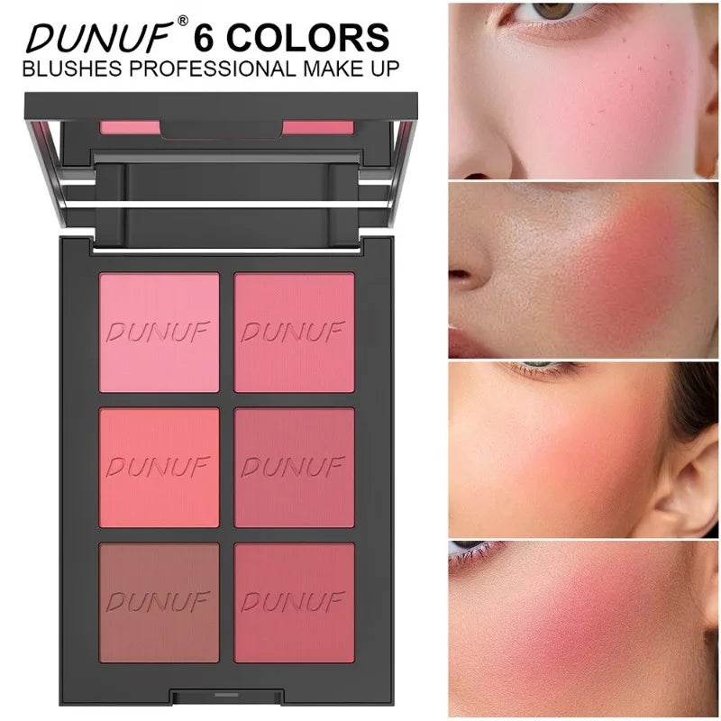 6-Color Highlight & Contour Powder Palette | Bronzer Blush