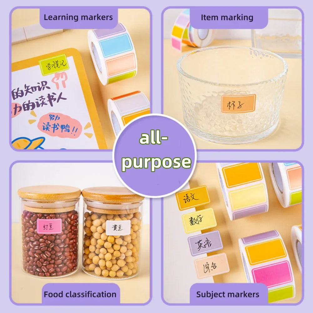 500 Waterproof Color-Coding Removable Labels for Organization