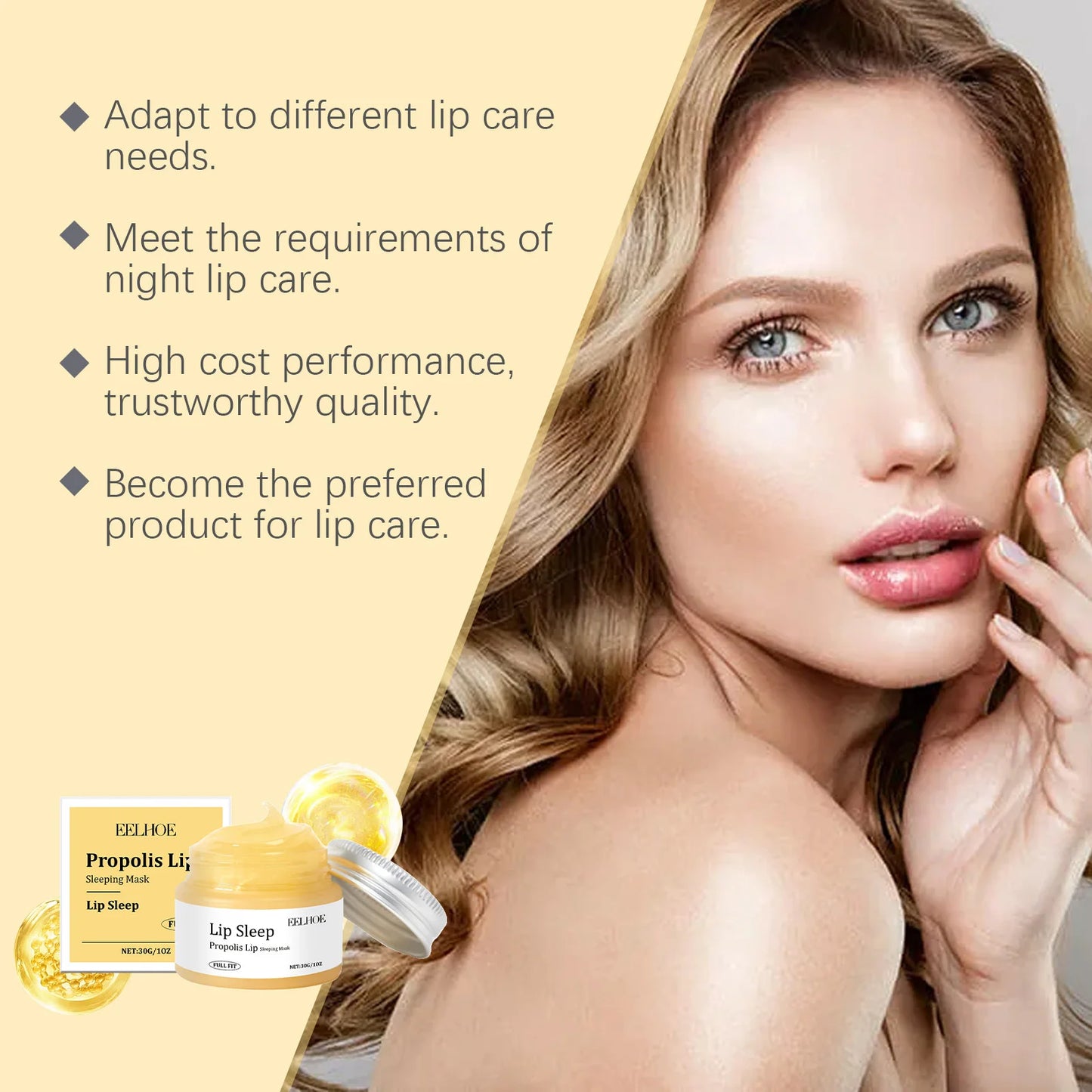 Propolis Lip Sleeping Mask – Hydrate, Exfoliate & Repair Lips