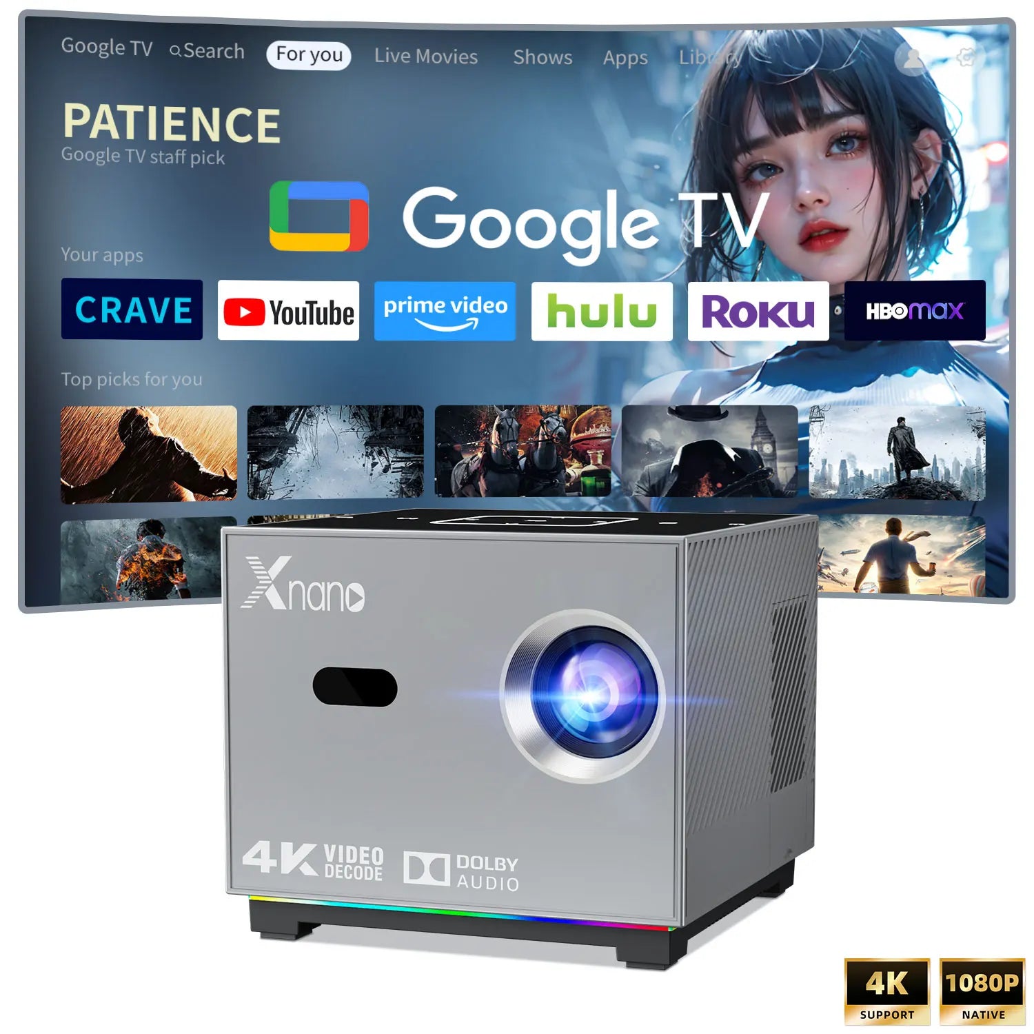 Xnano X3 Projector Android 11 WiFi6 1280*720P Dual Wifi 350ANSI BT5.0 Voice Remote Control Portable Home Cinema Outdoor Projetor Peaceful Pleasures Health and Wellness