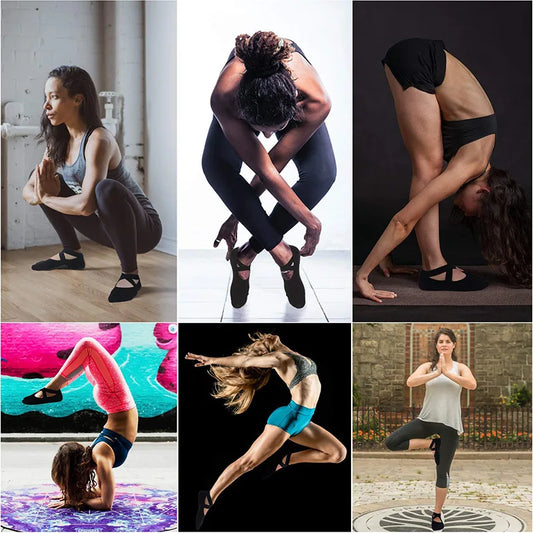 Bandage Yoga Pilates Socks for Women Ballet Dance Cotton Socks Anti-slip Woman Sport Sock Gym Workout Slipper Running Grip Sock Peaceful Pleasures Health and Wellness