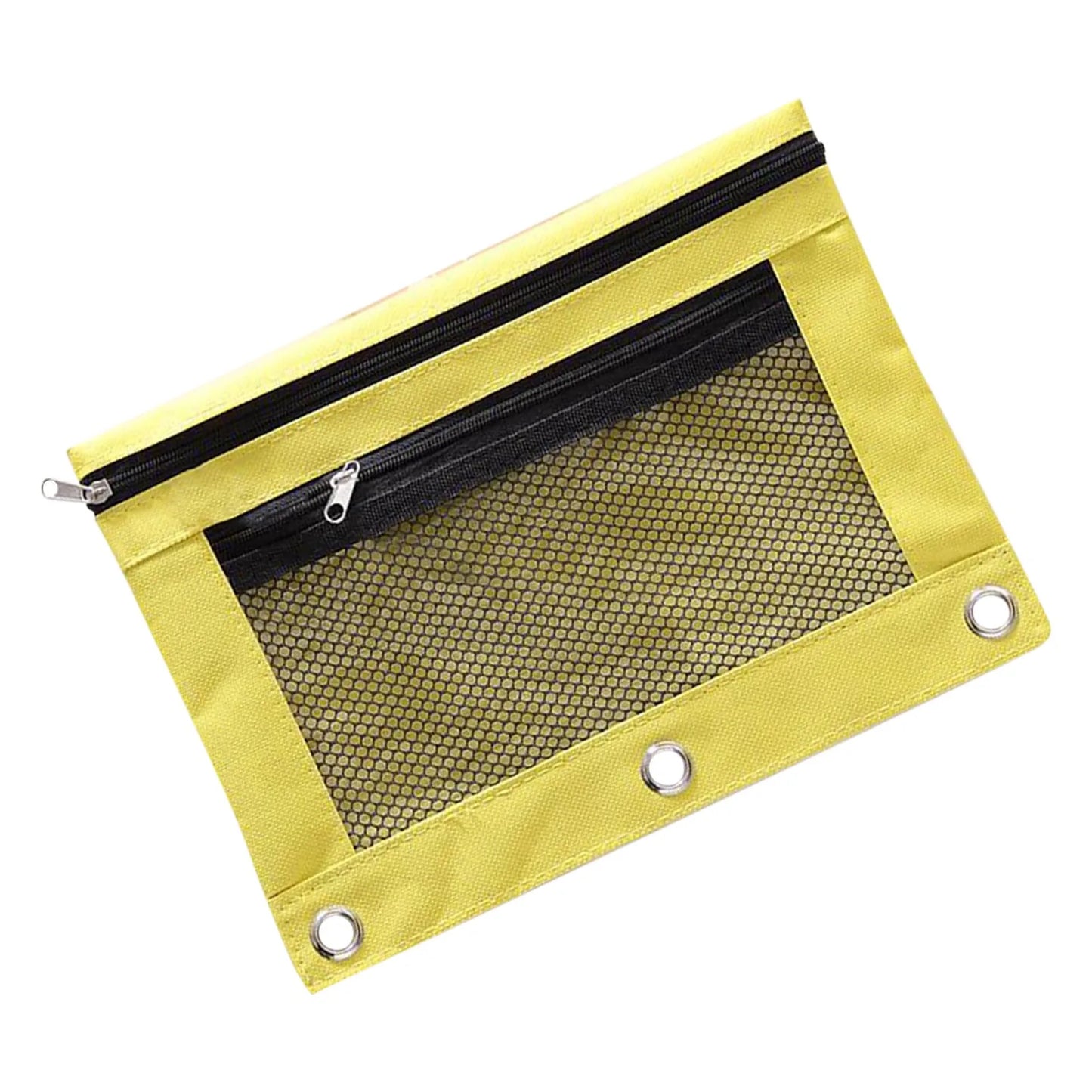 Double Layer Canvas Zipper Pencil Case & File Document Bag