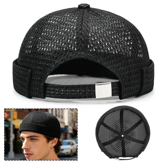 Men's Mesh Brimless Docker Cap | Breathable Summer Beanie Mesh Docker Cap Peaceful Pleasures Health and Wellness