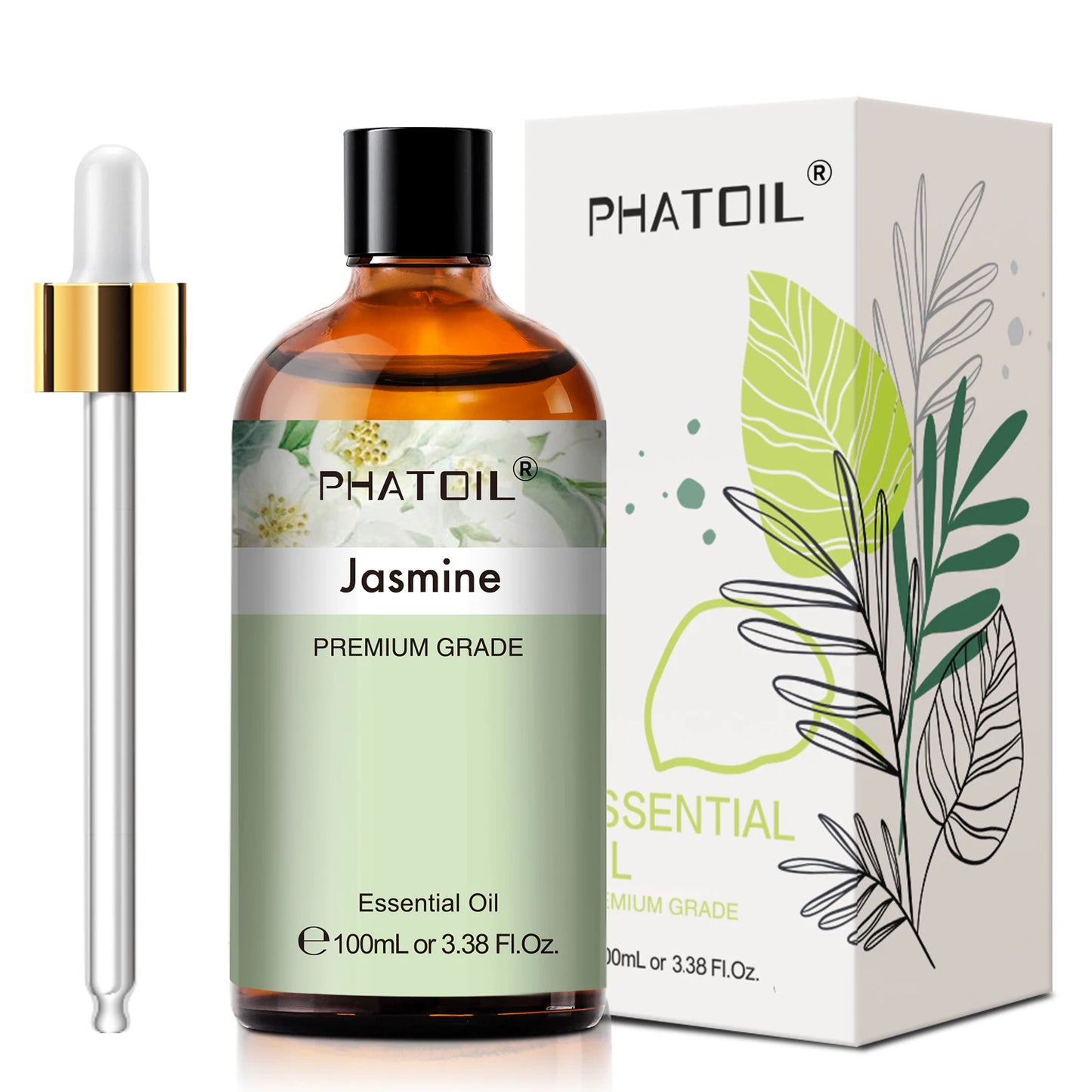 PHATOIL 100ml Pure Essential Oil – Lavender, Jasmine, Vanilla, Sandalwood & More for Diffuser, Bath & DIY