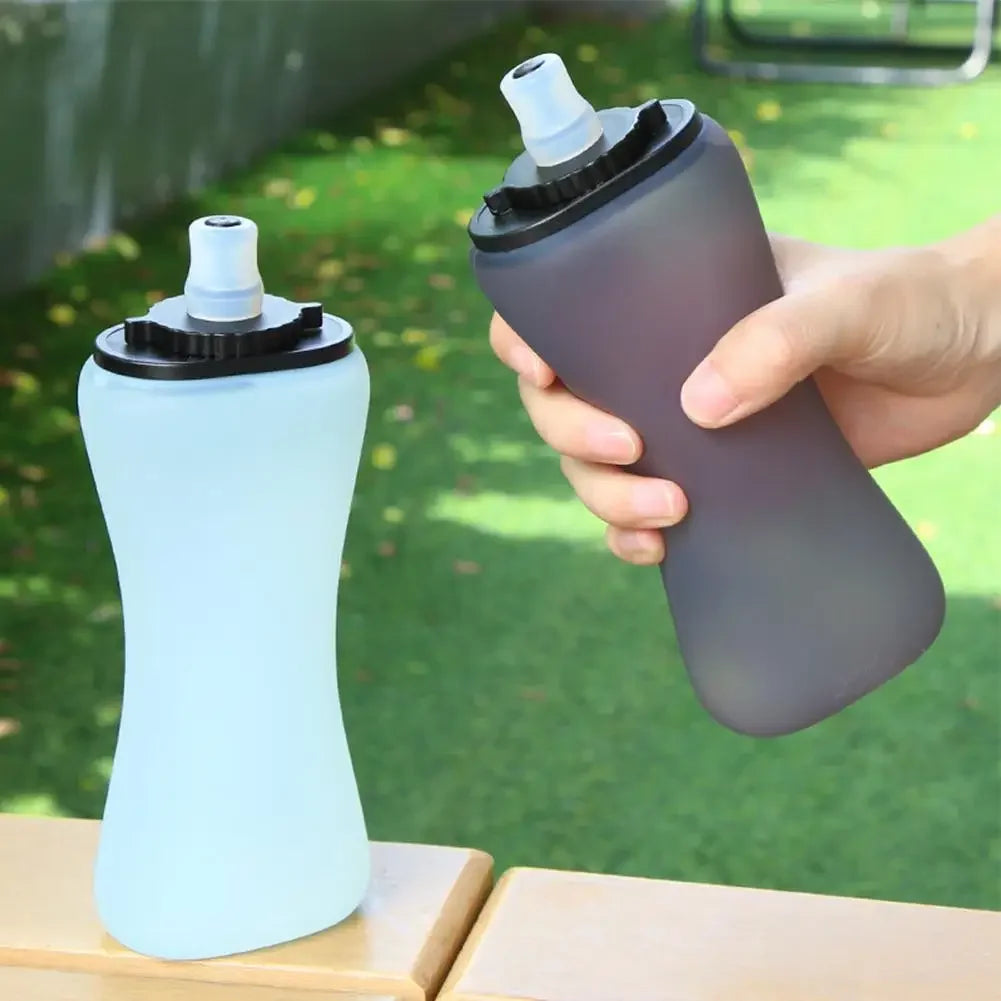 Foldable Wrist Water Bottle 12oz/350ml Hands-Free Silicone Sports Bottle BPA-Free Leakproof Running/Cycling/Climbing Hydration Peaceful Pleasures Health and Wellness