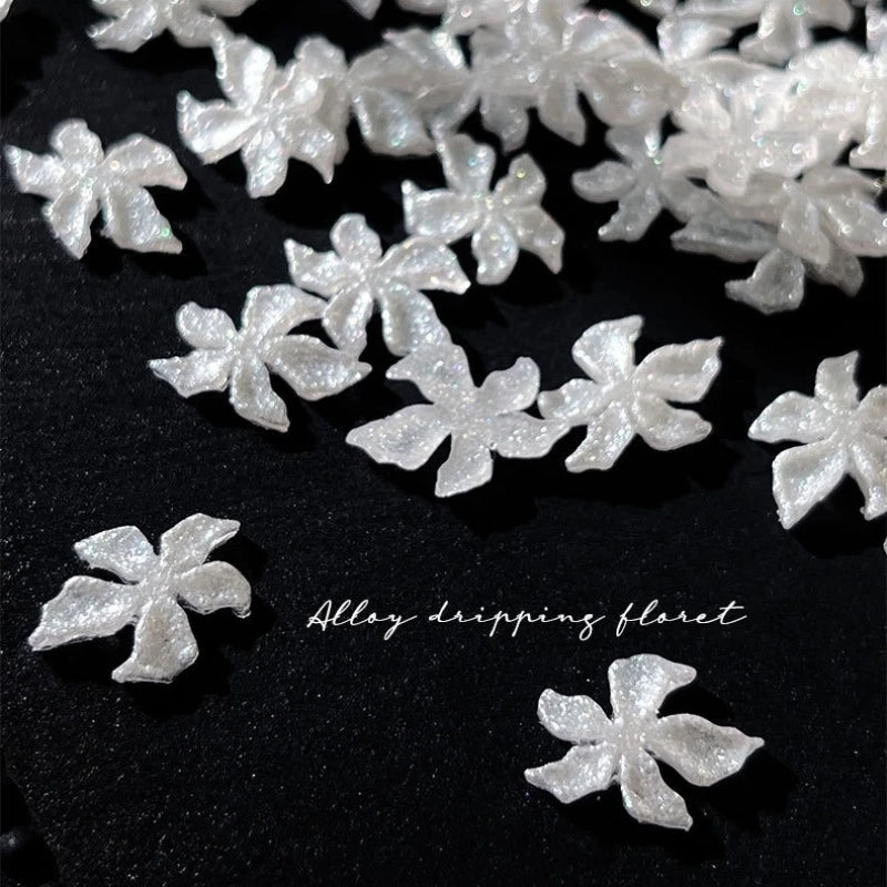 3D White Daisy Flower Nail Charms | Flat Back Resin Art Decor