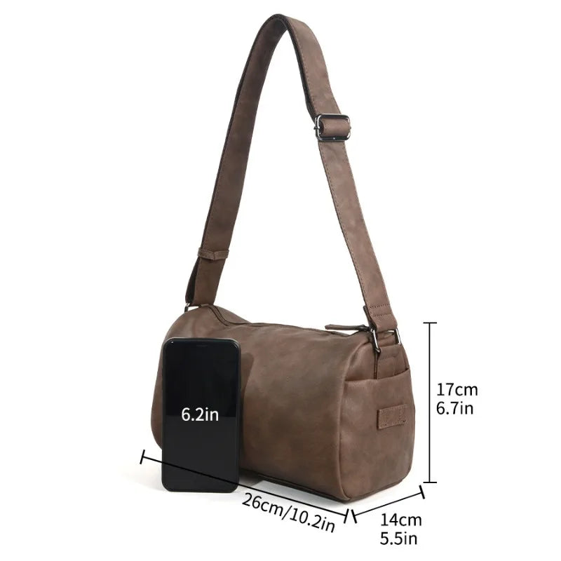 Men's Cylinder Crossbody Bag | Korean Minimalist Sling Crossbody Sling Bag Peaceful Pleasures Health and Wellness