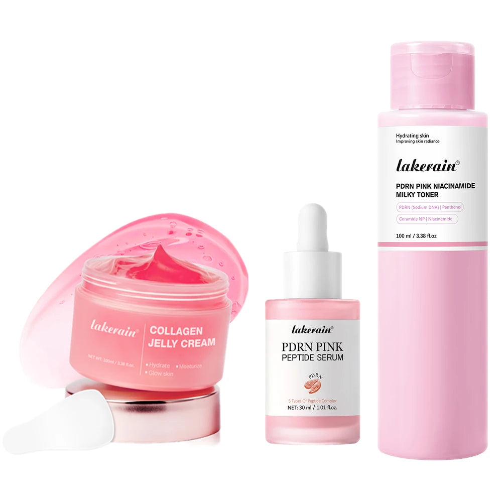 Salmon DNA PDRN Collagen Jelly Cream & Niacinamide Toner Set Korean Skincare Set Peaceful Pleasures Health and Wellness 3pcs1set