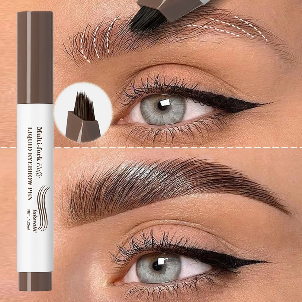 Long Lasting 4D Eyebrow Pen Multi Forks Liquid Pen Tip Fine Sketch Liquid Tattoo Brow Waterproof Precise Makeup Peaceful Pleasures Health and Wellness