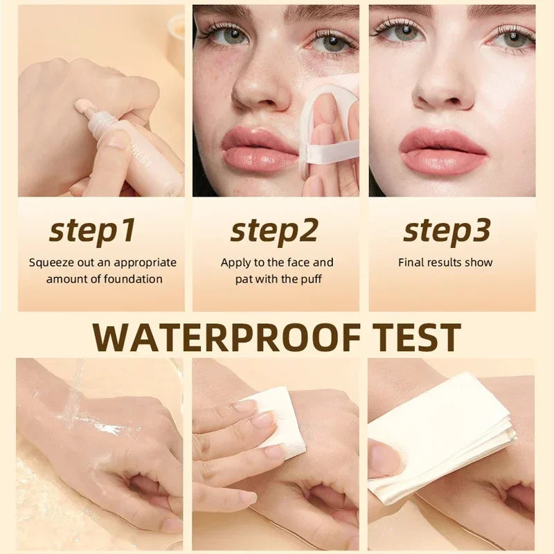6-Shade Full Coverage Liquid Foundation Concealer BB Cream