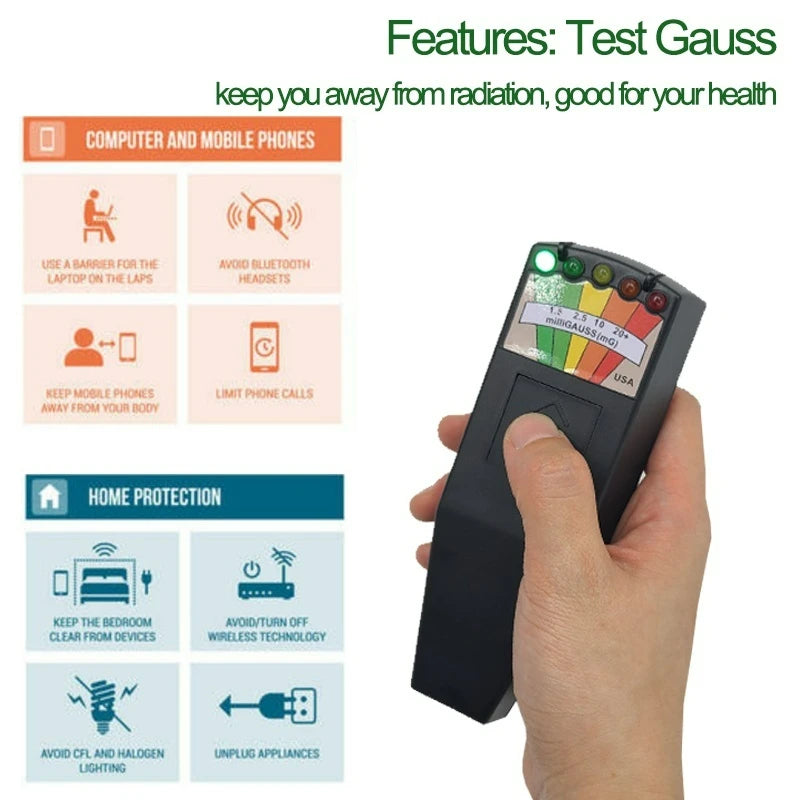 Radiation Detector Digital Electromotive Force Meter Gauss Meter Dosimeter Tester Handheld Electromagnetic Field Radiation Meter Peaceful Pleasures Health and Wellness