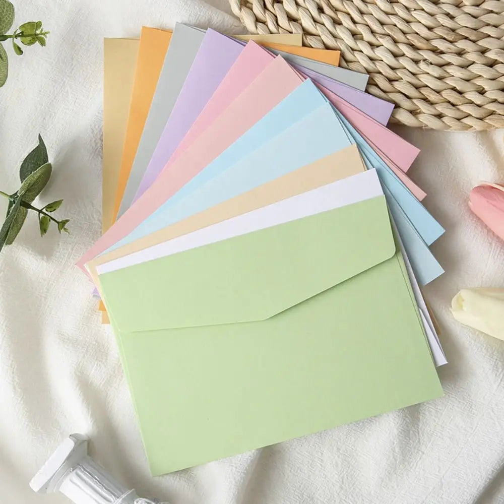 10pcs Mini Macaron Color Envelopes Blank High Appearance Macaron Color Greeting Cards Candy Color DIY Packing Envelope Peaceful Pleasures Health and Wellness