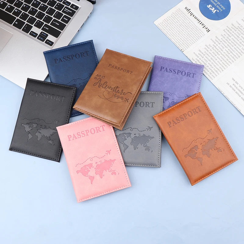 PU Leather Passport Holder – Slim Unisex Travel Wallet & Card Case