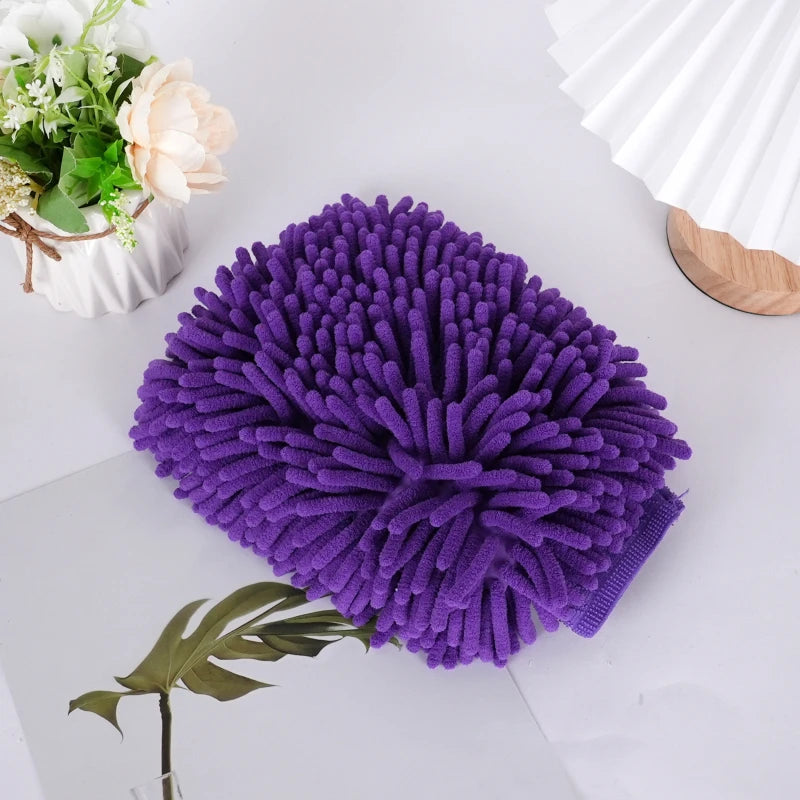 Car Washing Tools Chenille Car Wiping Gloves Coral Velvet Water Absorbing Cleaning Products Lock Mouth Waterproof Caterpillar Peaceful Pleasures Health and Wellness 2pcs