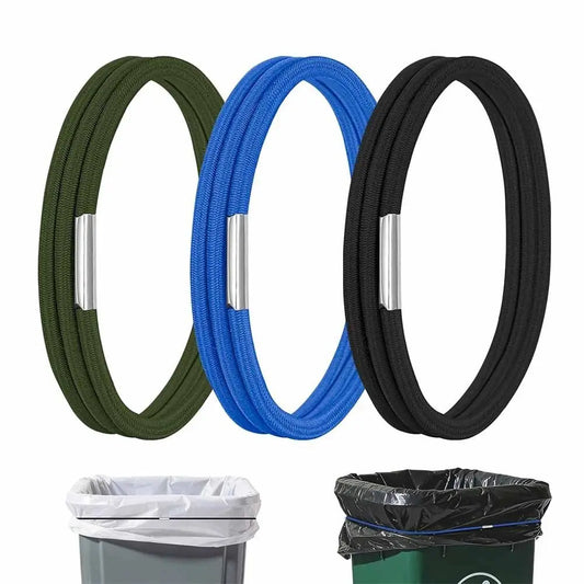 3-Pack Elastic Trash Can Bands – Rubber Garbage Bag Holder Trash Can Accessory Oasis Select