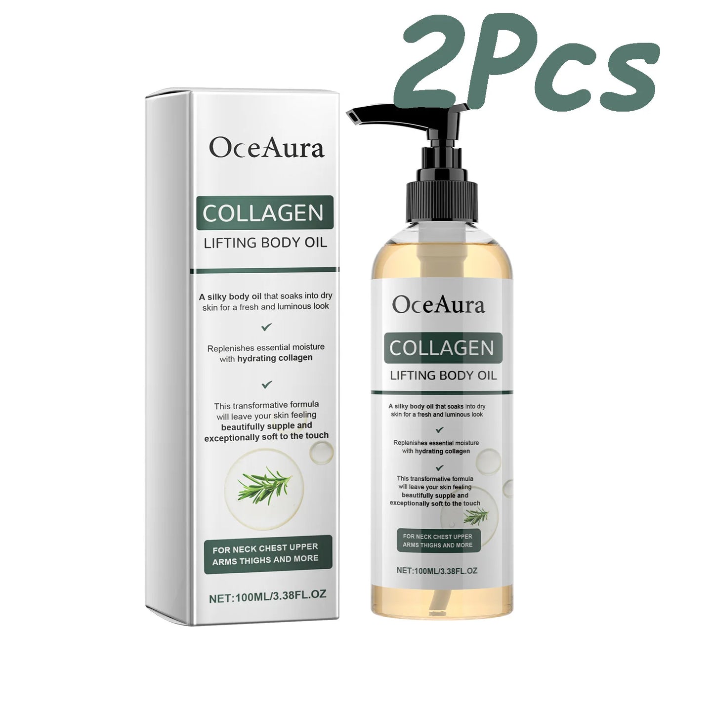 Collagen Firming Body Oil – Hydrating & Skin Tightening 100ml Peaceful Pleasures Health and Wellness 200ml Boxed