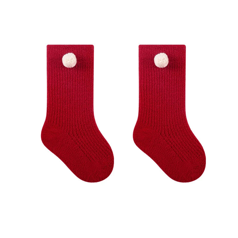 Kids Winter Fleece Floor Socks | Cute Stripe Warm 0–6Y