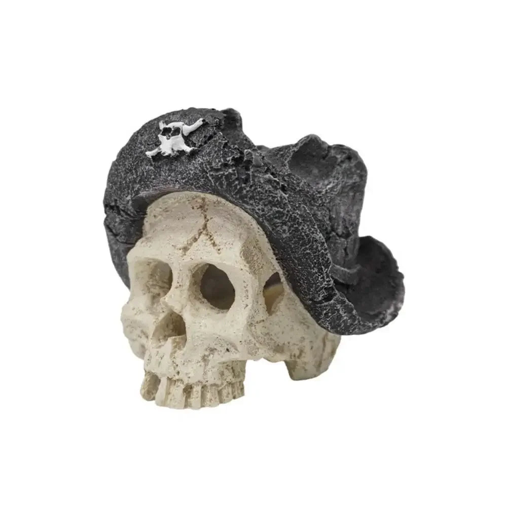 Funny Decorative Skull Head Ornament Simulation Resin Head Bone Model Realistic Skull Head Statue Landscape Peaceful Pleasures Health and Wellness Pirate skull