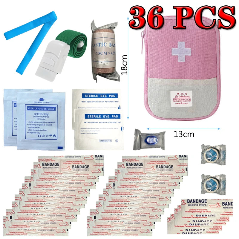 IFAK Trauma Survival Kit Portable first aid medical kit Emergency Gear Equipment with Molle Car Travel Hiking Tourniquet outdoor Peaceful Pleasures Health and Wellness pink 36pcs