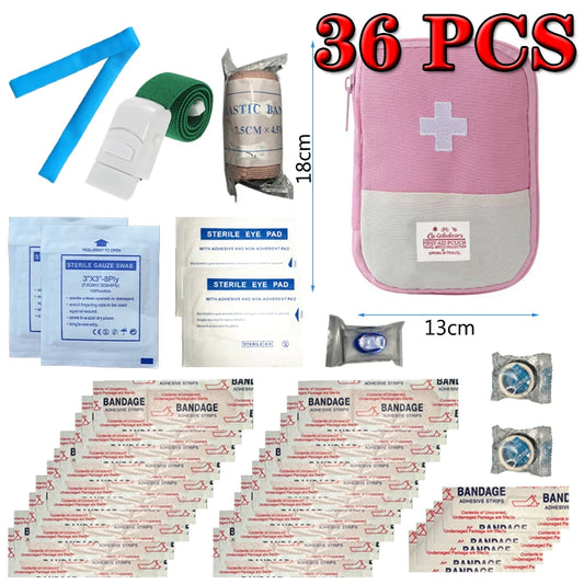 IFAK Trauma Survival Kit Portable first aid medical kit Emergency Gear Equipment with Molle Car Travel Hiking Tourniquet outdoor Peaceful Pleasures Health and Wellness pink 36pcs