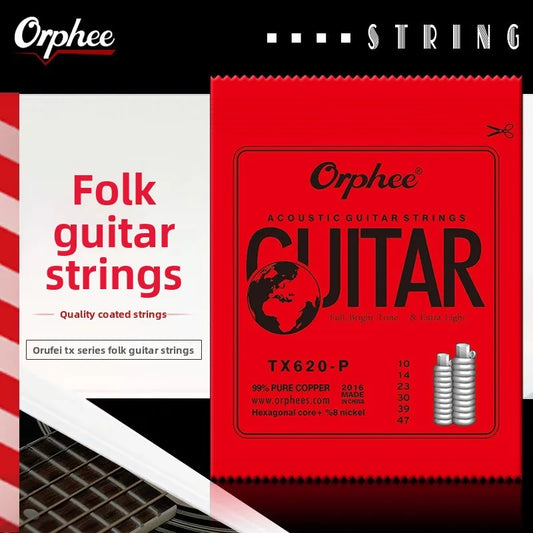 Guitar Accessories Orphee Strings TX620-P Copper 1-6 Acoustic Peaceful Pleasures Health and Wellness