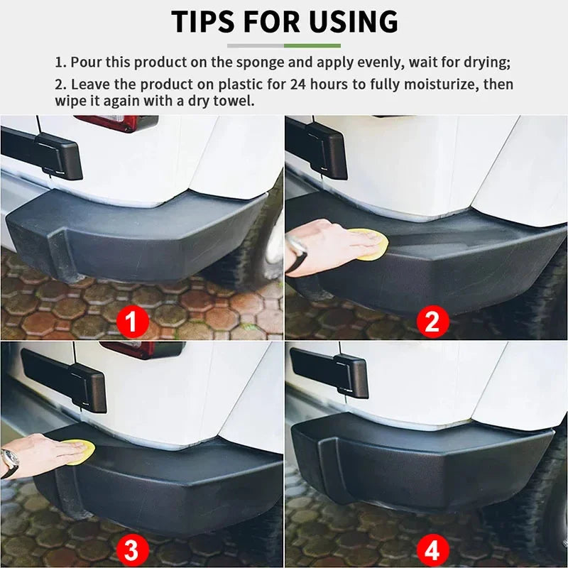 Car Plastic Restorer Coating Agent Auto Plastic Rubber Exterior Repair Clean Refresh Restoration Agent Black Shine Seal Brighten Peaceful Pleasures Health and Wellness