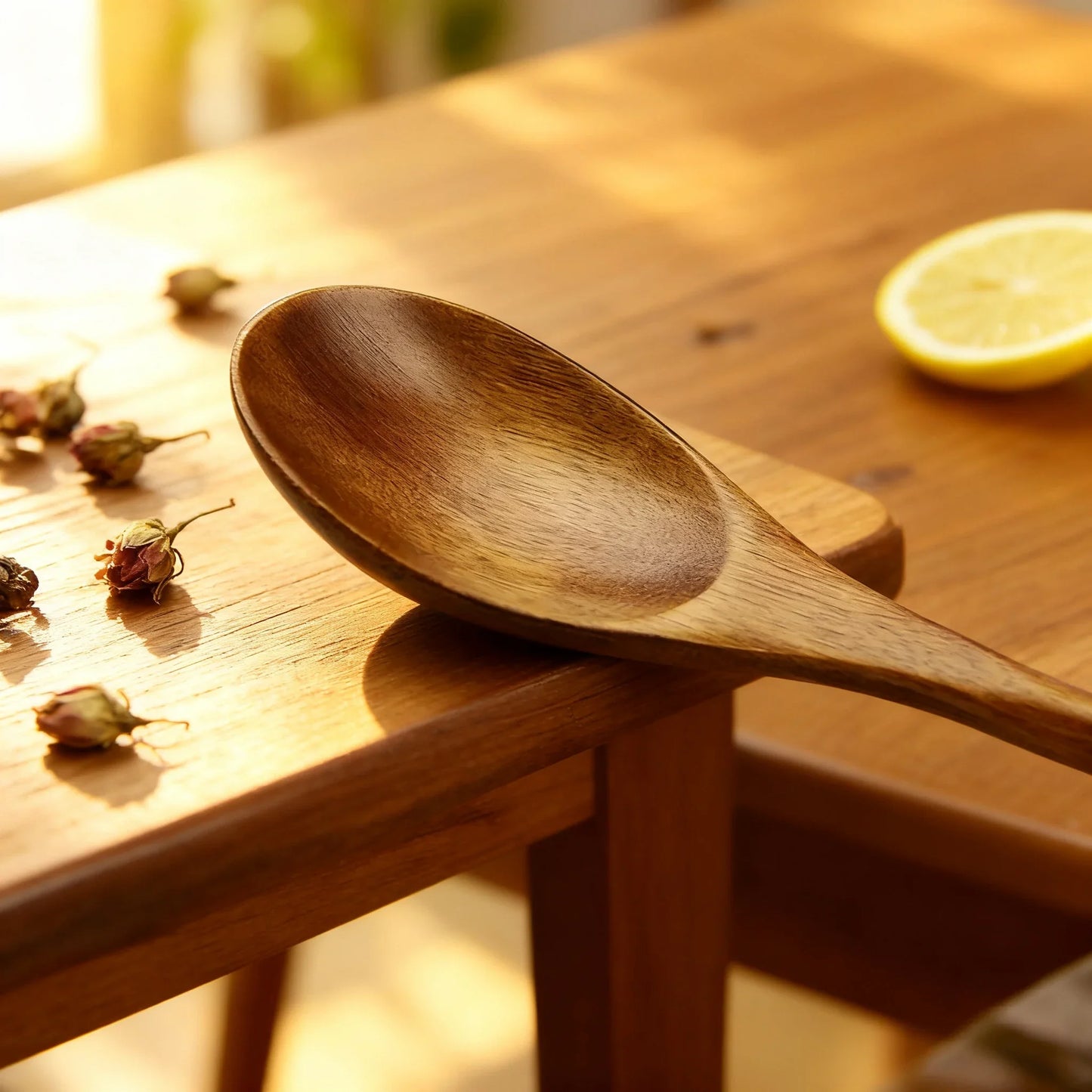 5-Piece Natural Wooden Spoon & Fork Set – Eco-Friendly Tableware
