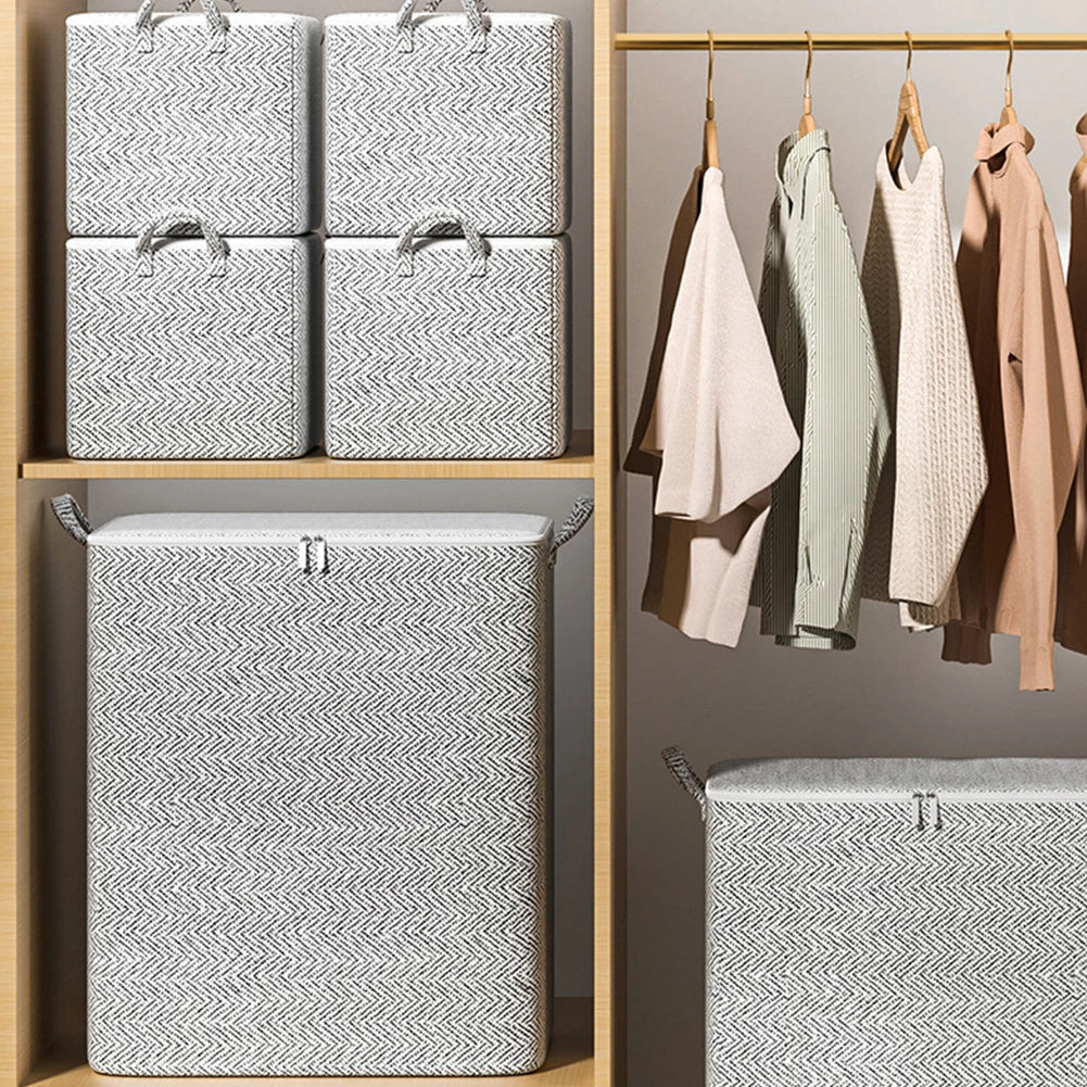 Foldable Clothes Storage Baskets with Zipper & Handle Peaceful Pleasures Health and Wellness
