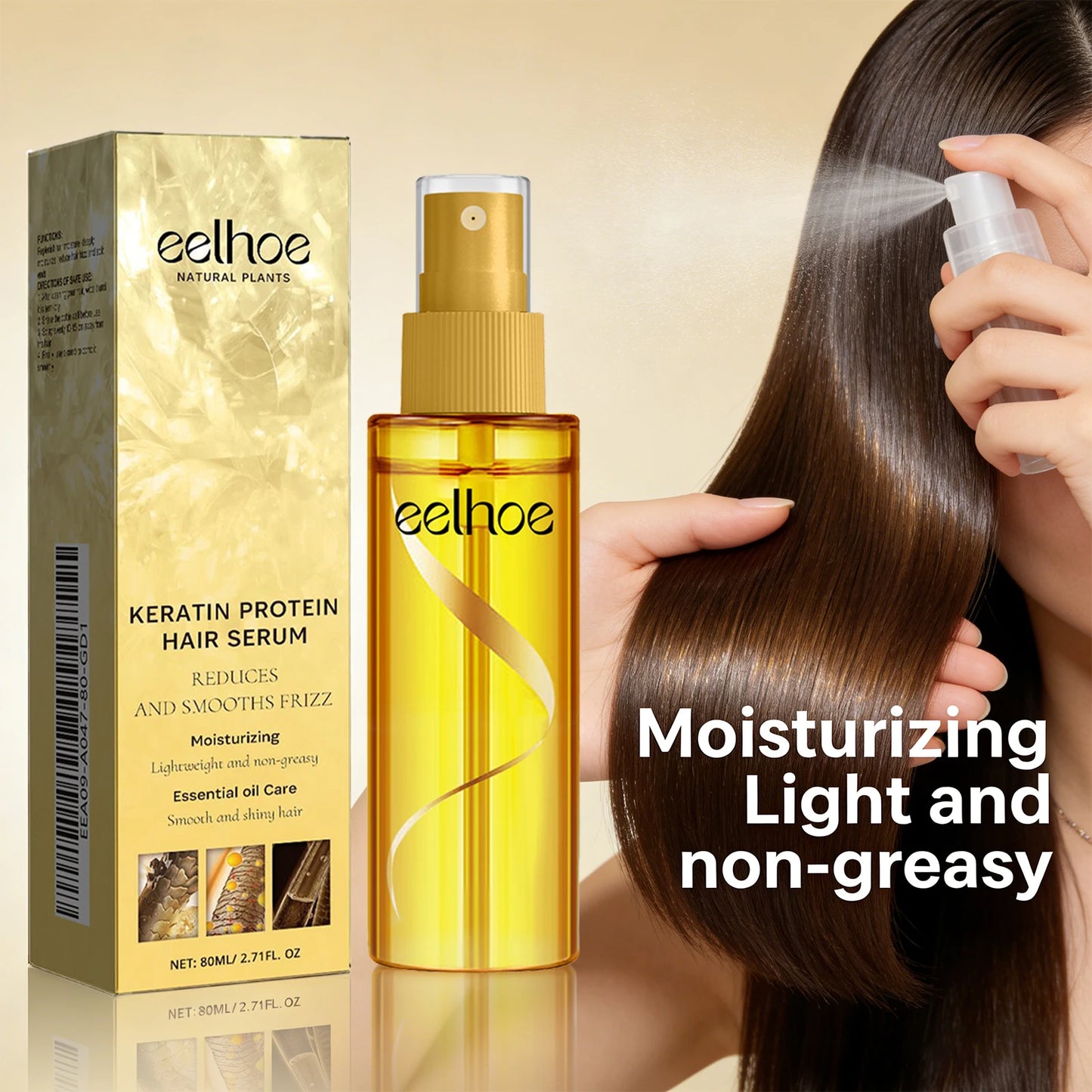 Keratin Protein Hair Serum Nourishing Repairing Damaged Hair Improve Gloss Reduce Hair Frizz Refreshing Hairdressing Oil Essence Peaceful Pleasures Health and Wellness