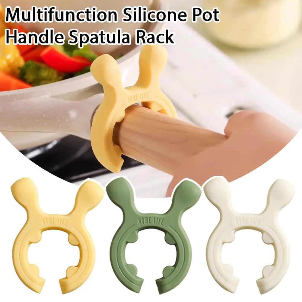 3pcs Silicone Spoon Rest Heat Resistant Anti-Spill Kitchen Utensil Holder Pot Lid Rack for Stove Top Home Cooking Tool Peaceful Pleasures Health and Wellness