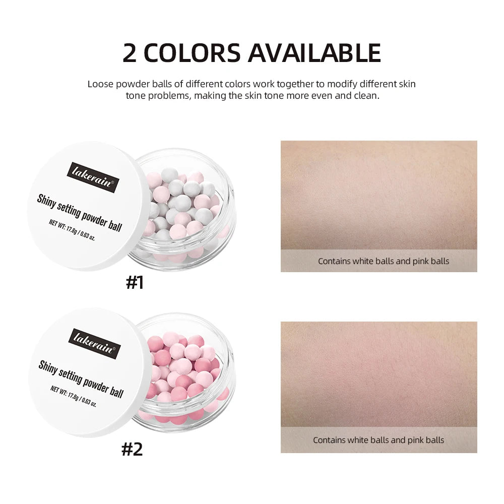 Pearl Ball Setting Powder Ball Face Ball Powder Matte Translucent Setting Powder Cosmetics Oil-control Velvety Lasting Makeup Peaceful Pleasures Health and Wellness
