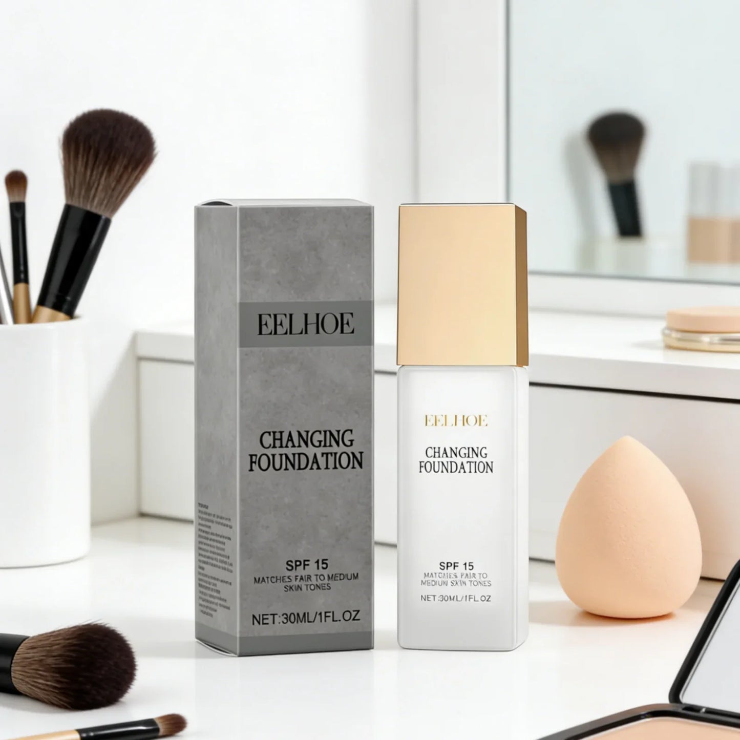 Eelhoe Color-Adapting Foundation – Full Coverage & SPF 30ml