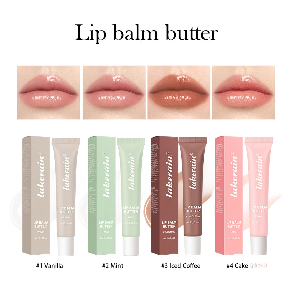 Lip Balm Moisturizing Mirror Lip Gloss Lip Vanilla Pink Sugar Coffee Cake Smell Lipstick Transparent Oil Makeup Lips Care Peaceful Pleasures Health and Wellness 4pcs1set
