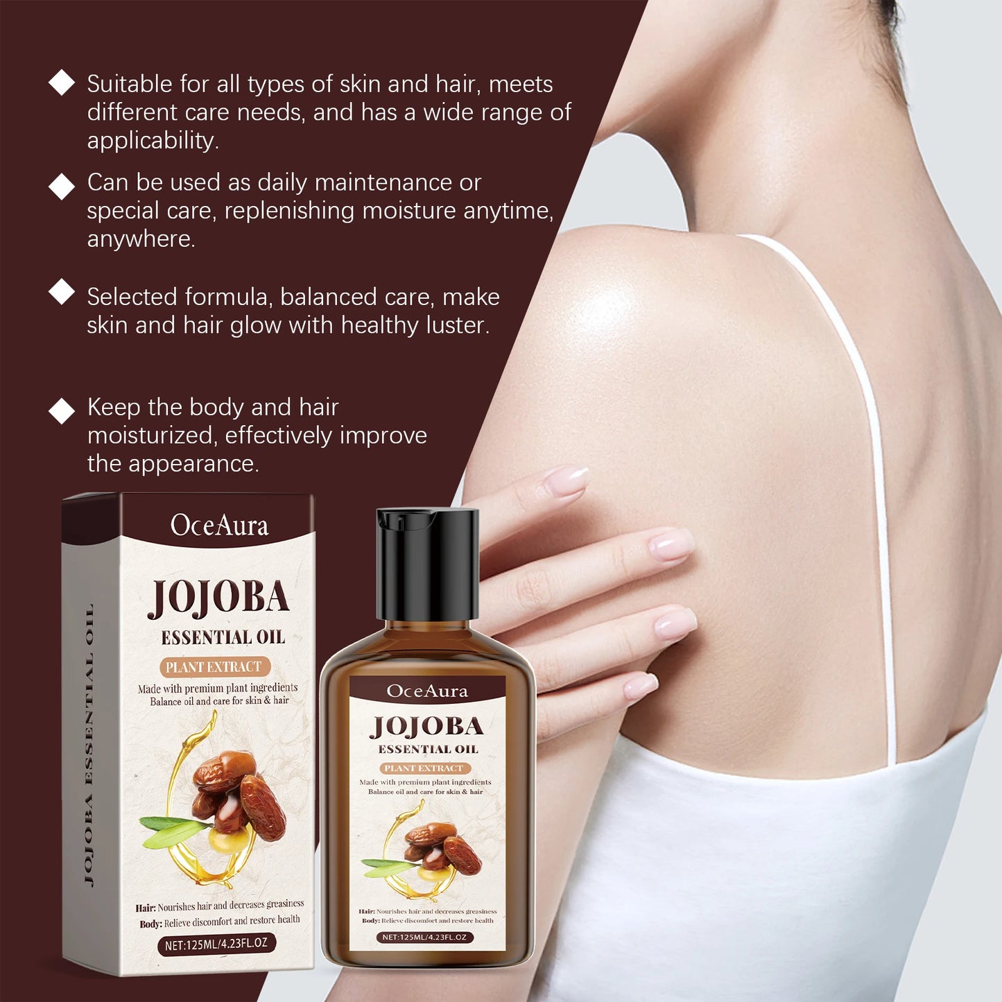 OceAura Jojoba Dry Oil – Face, Hair & Body Moisturizer 125ml