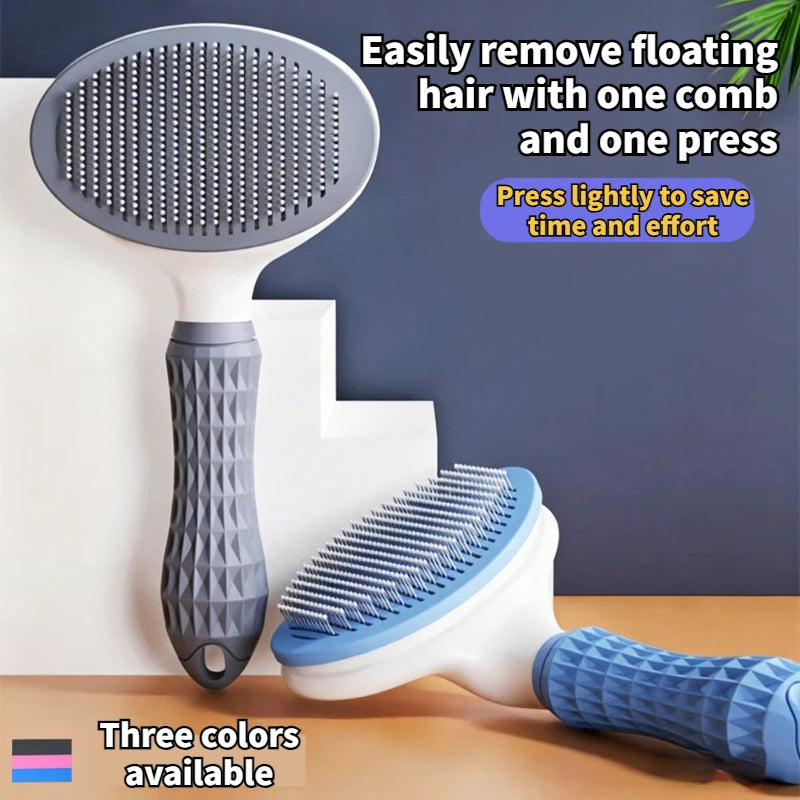 Pet Dog Brush Cat Comb Self Cleaning Pet Hair Remover Brush For Dogs Cats Grooming Tools Pets Dematting Comb Dogs Accessories Peaceful Pleasures Health and Wellness