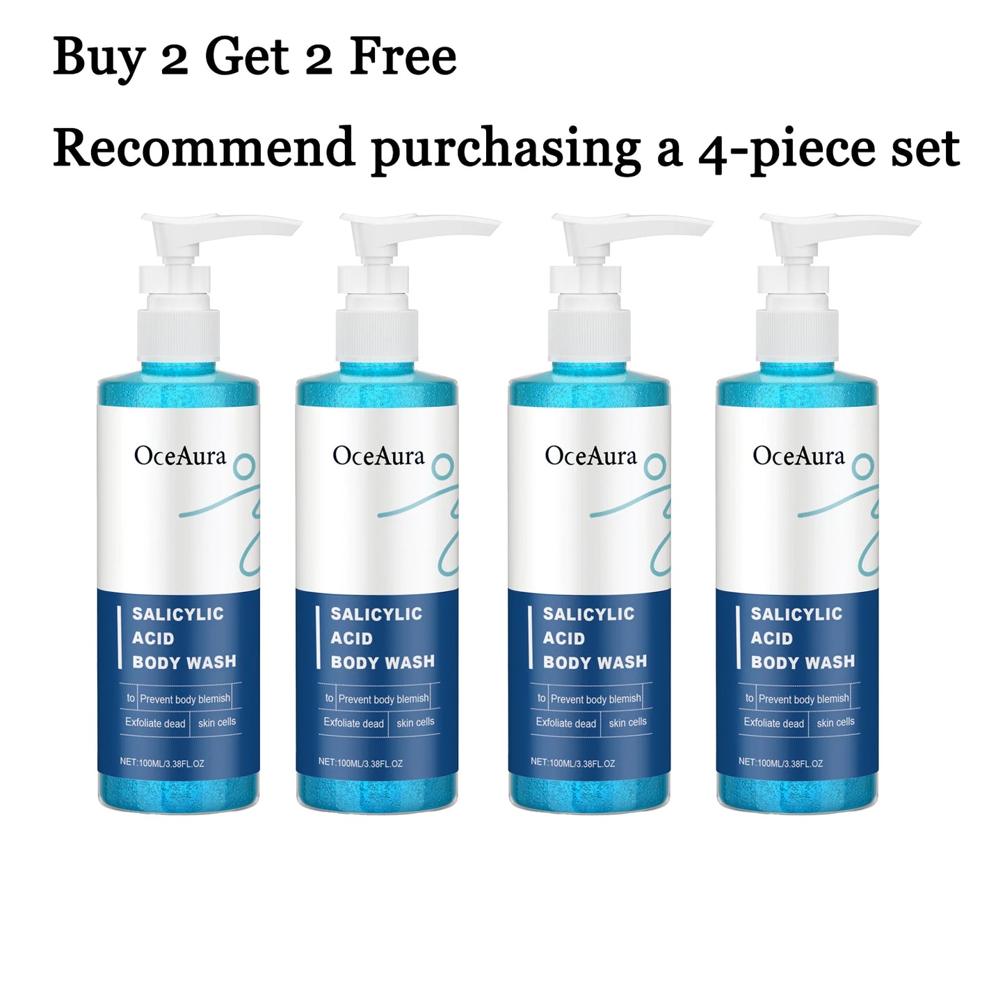 OceAura Salicylic Acid Body Wash | Exfoliating Shower Gel 100ml