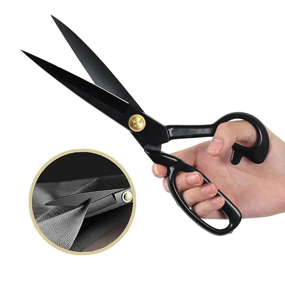 8-Inch Black Blade Tailor Scissors with Sheath | Fabric Shears