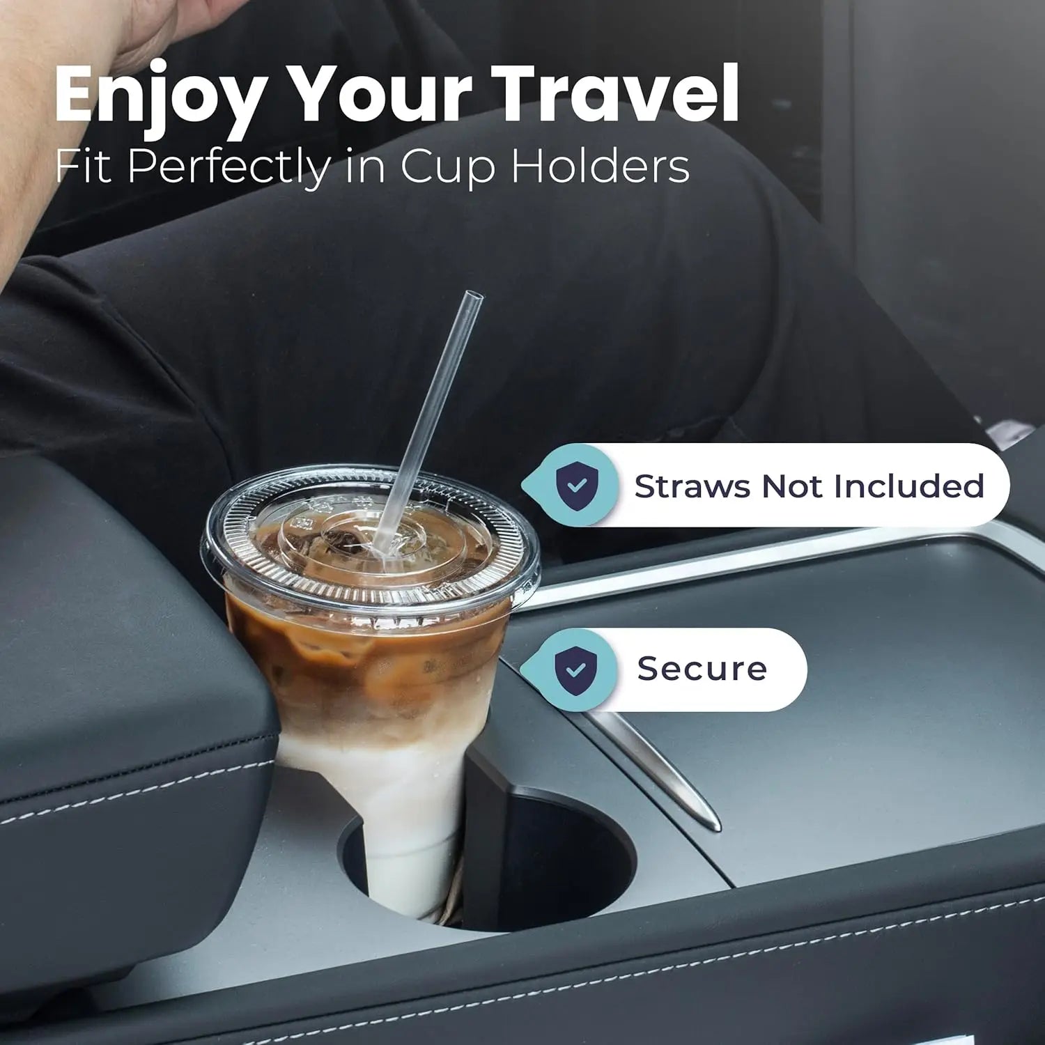 12oz Clear Plastic Cups with Lids and Straws PET Clear Cup for Cocktail Ice Coffee and Cold Beverage Smoothie and Party Cups Peaceful Pleasures Health and Wellness